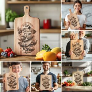 Charcuterie Board Laser Engraving Files, Animal 3D Illusion,