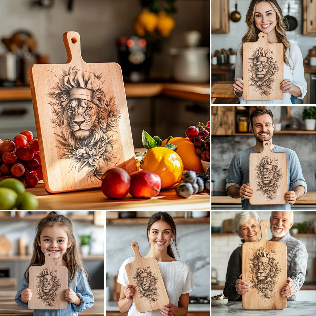 Charcuterie Board Laser Engraving Files, Animal 3D Illusion,