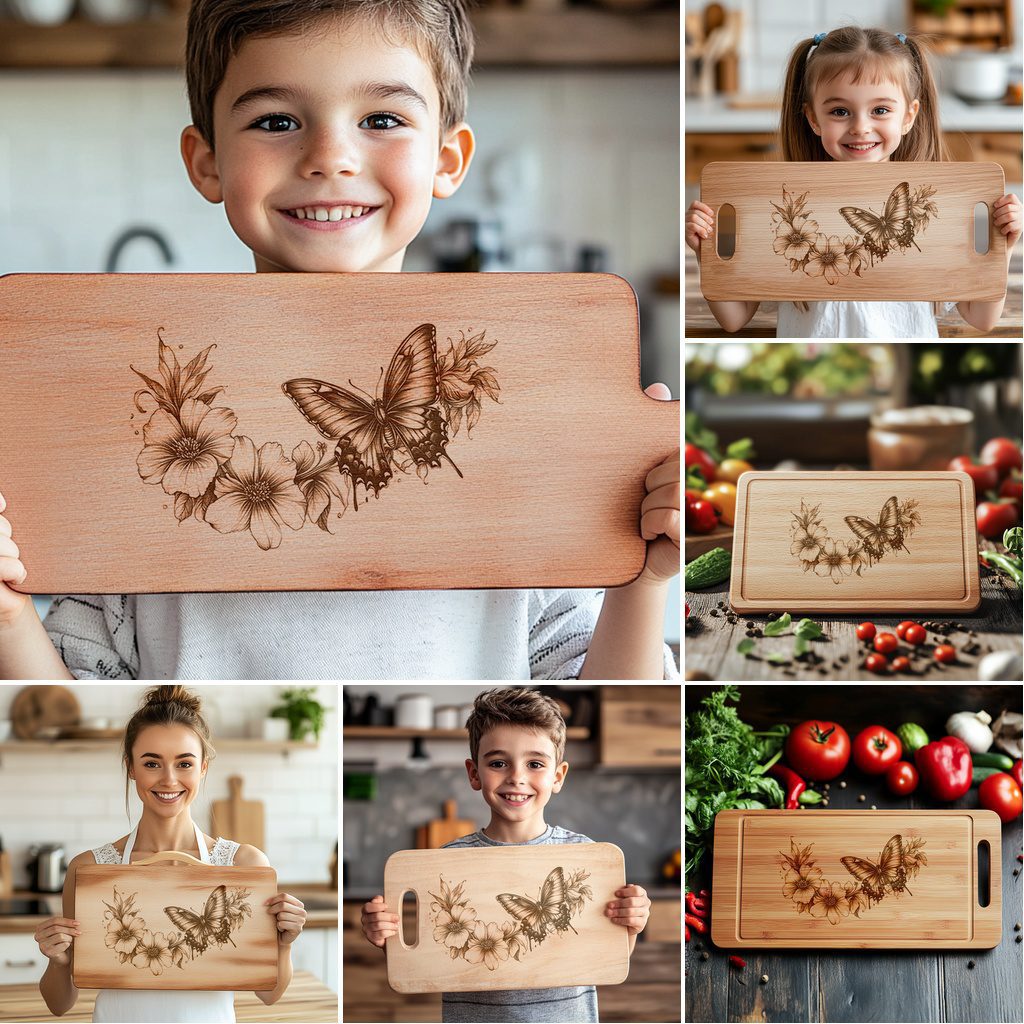 Charcuterie Board Laser Engraving Files, Animal 3D Illusion,
