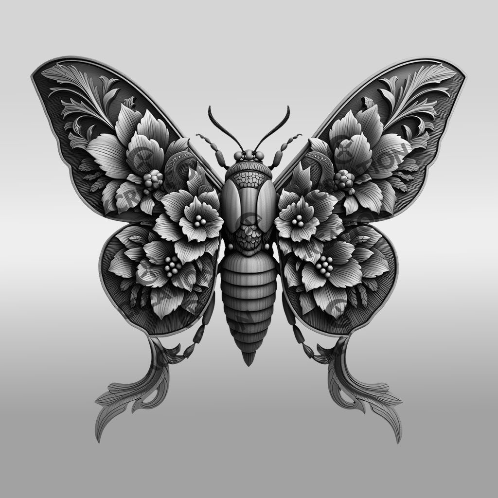 Cicada 3D Illusion Laser Engraving File, Nature Decor Art, Digital Template Download - immagine 6