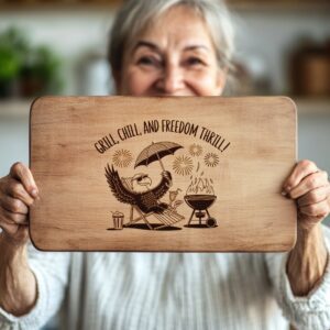 Eagle Patriotic Charcuterie Board Laser Engraving File, Kitchen