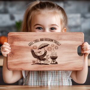 Eagle Patriotic Charcuterie Board Laser Engraving File, Kitchen