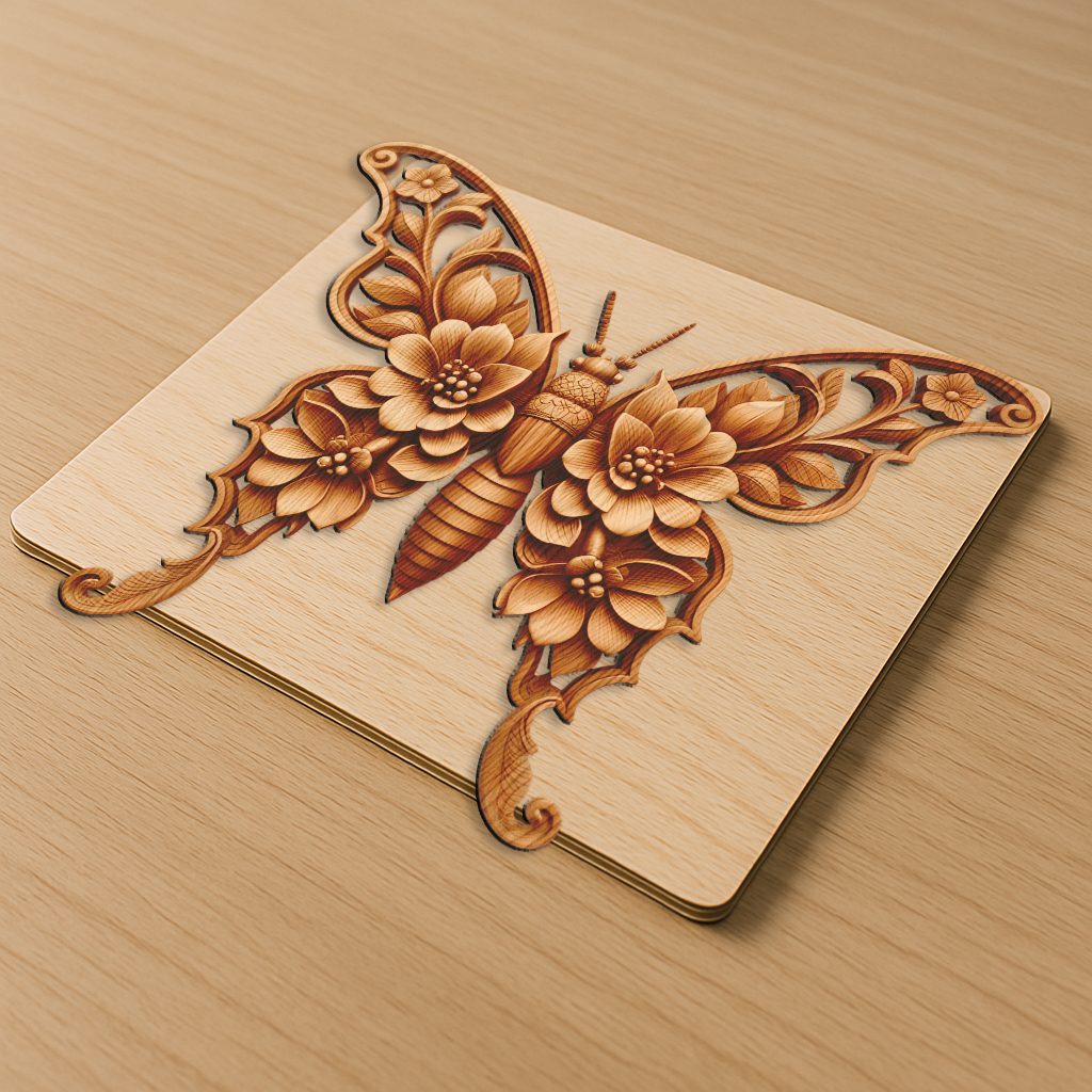 Earwig 3D Illusion Laser Engraving File, Nature Inspired Home Decor, DIY Art Pattern - immagine 5