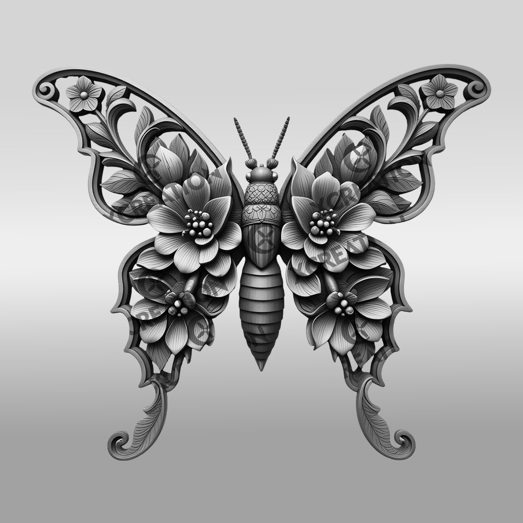 Earwig 3D Illusion Laser Engraving File, Nature Inspired Home Decor, DIY Art Pattern - immagine 6
