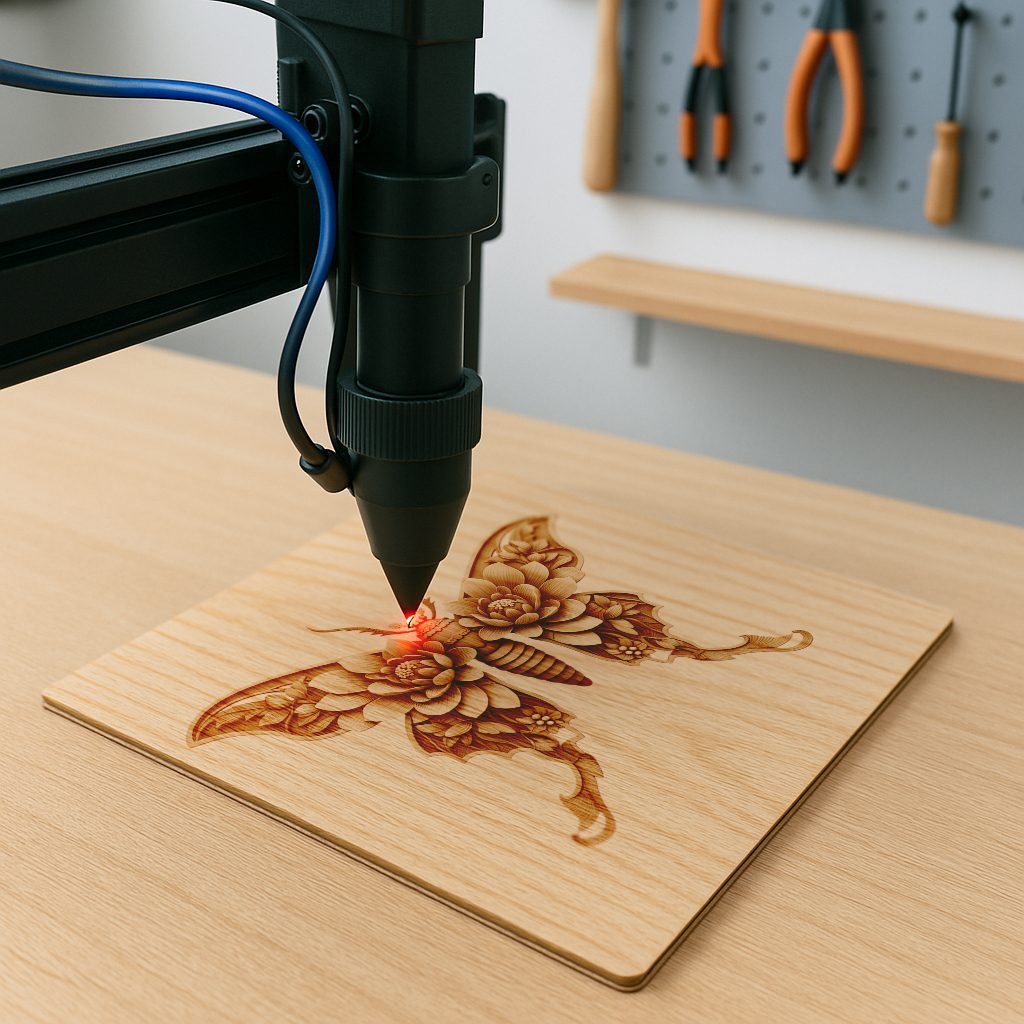 Firefly 3D Illusion Laser Engraving File, Floral Insect Wall Art, DIY Home Decor - immagine 4