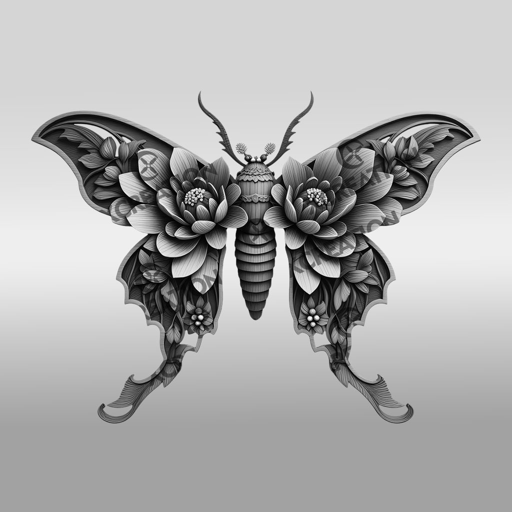 Firefly 3D Illusion Laser Engraving File, Floral Insect Wall Art, DIY Home Decor - immagine 6