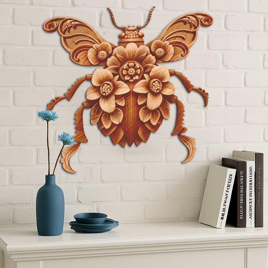 Flea 3D Illusion Laser Engraving File, Unique Insect Art for Home Decor, DIY - immagine 2