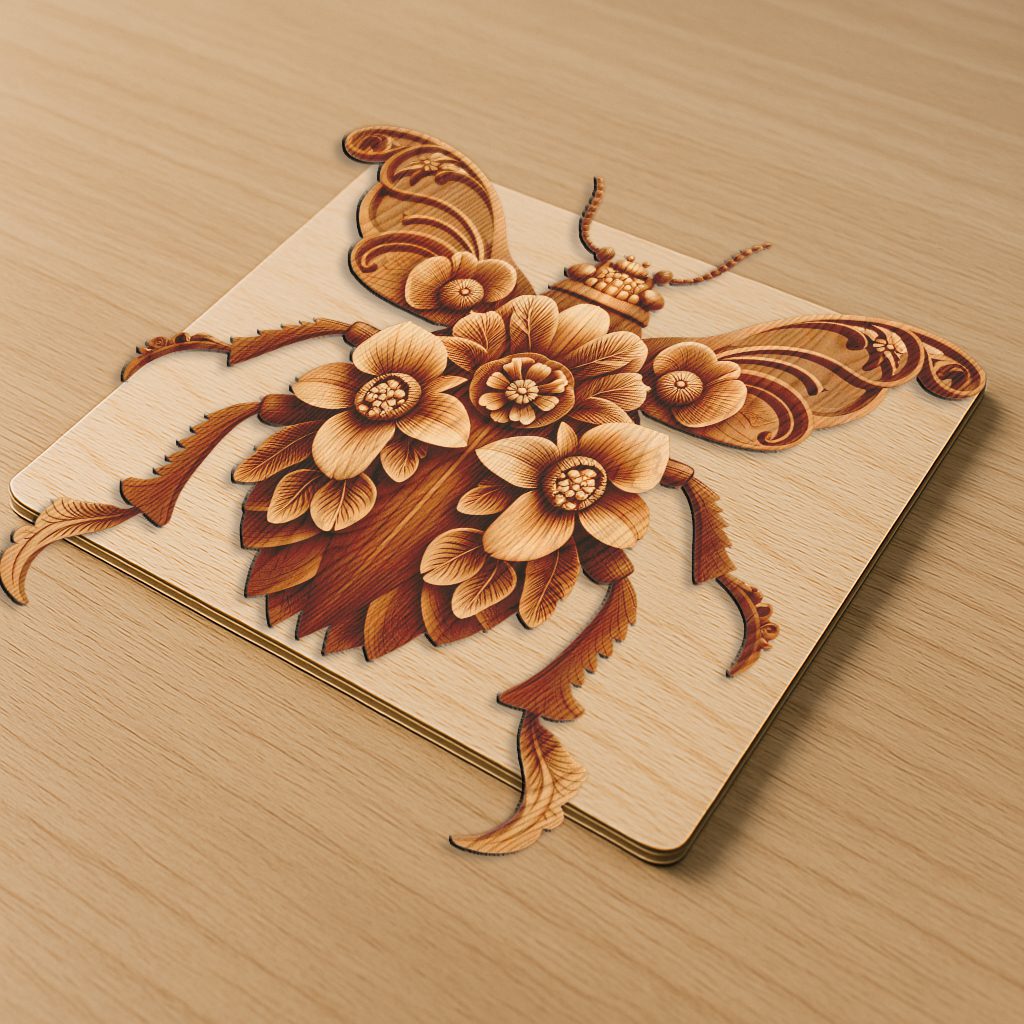 Flea 3D Illusion Laser Engraving File, Unique Insect Art for Home Decor, DIY - immagine 5