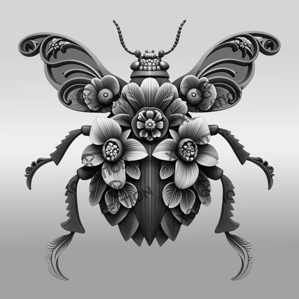 Flea 3D Illusion Laser Engraving File, Unique Insect Art for Home Decor, DIY - immagine 6