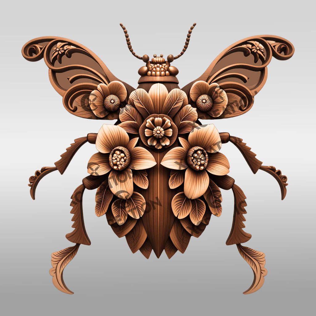 Flea 3D Illusion Laser Engraving File, Unique Insect