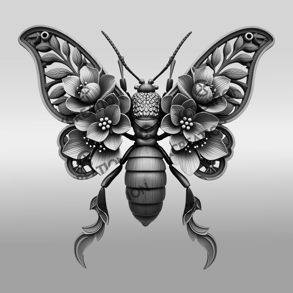Insect 3D Illusion Laser Engraving File, Ornate Termite Art, Home Decor Template - immagine 6