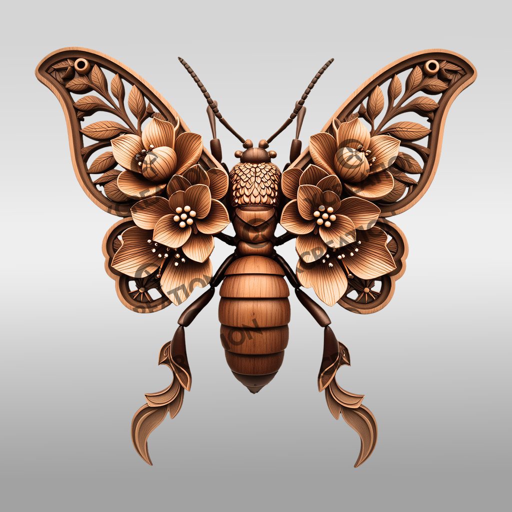 Insect 3D Illusion Laser Engraving File, Ornate Termite