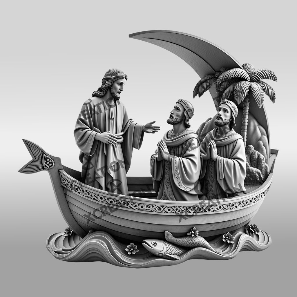 Jesus 3D Illusion Engraving File, Christian Wall Art,