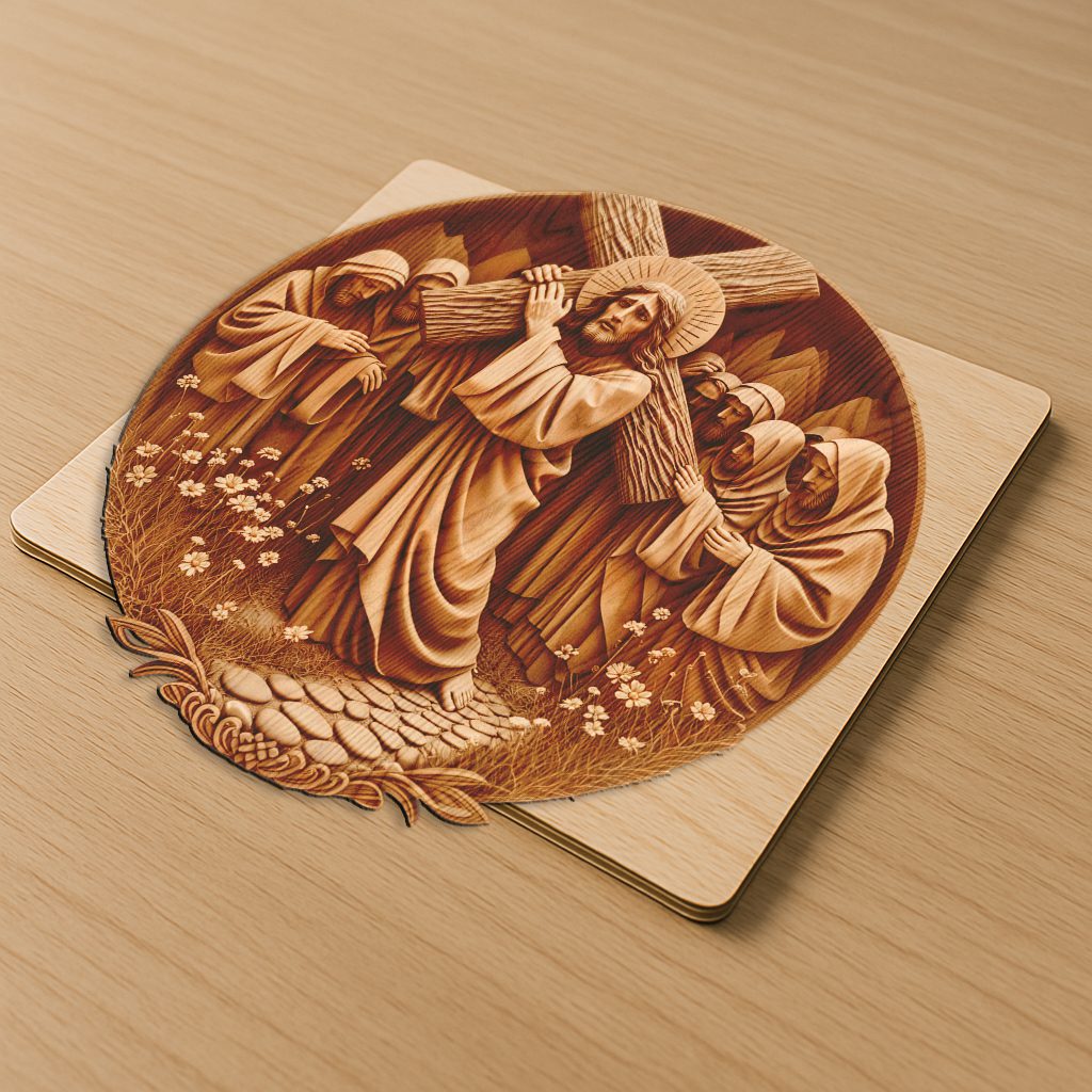 Jesus 3D Illusion Laser Engraving, Christian Wall Art,