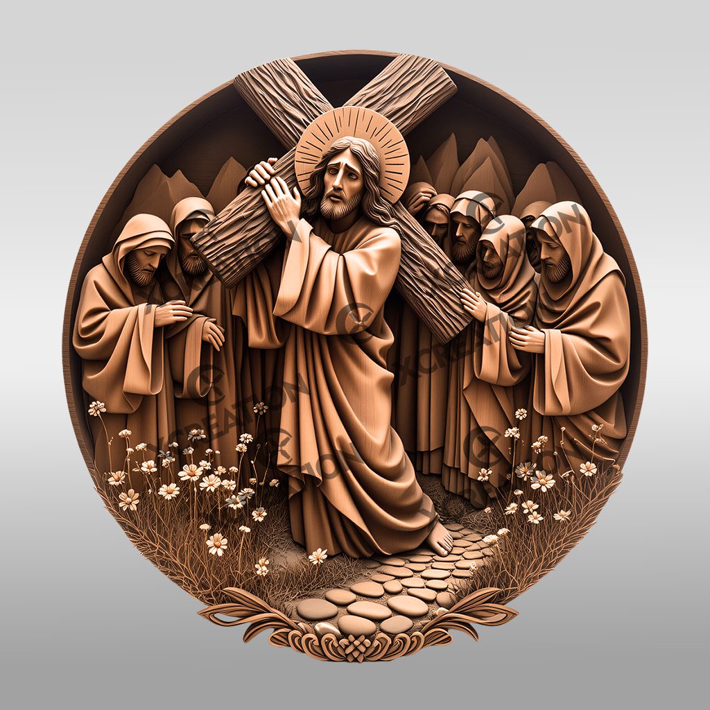 Jesus 3D Illusion Laser Engraving, Christian Wall Art,