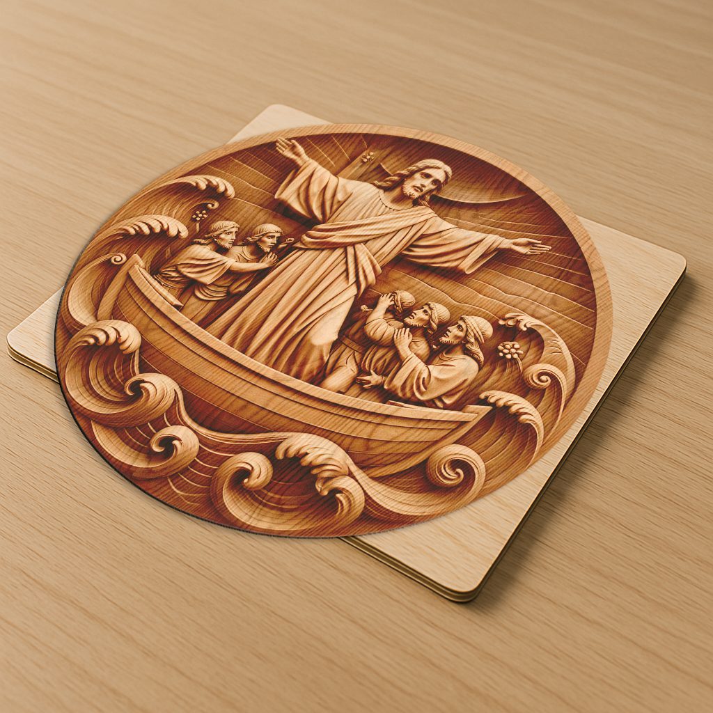 Jesus 3D Illusion Laser Engraving File, Calms the