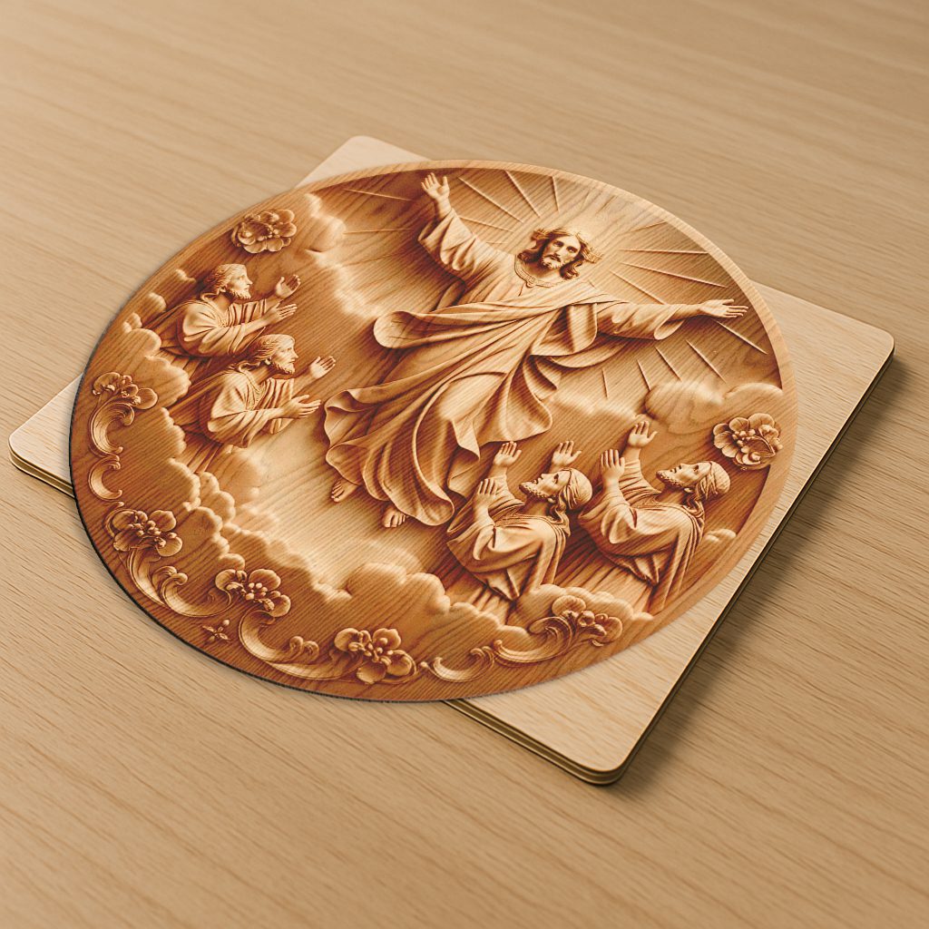 Jesus 3D Illusion Laser Engraving File, Christian Wall