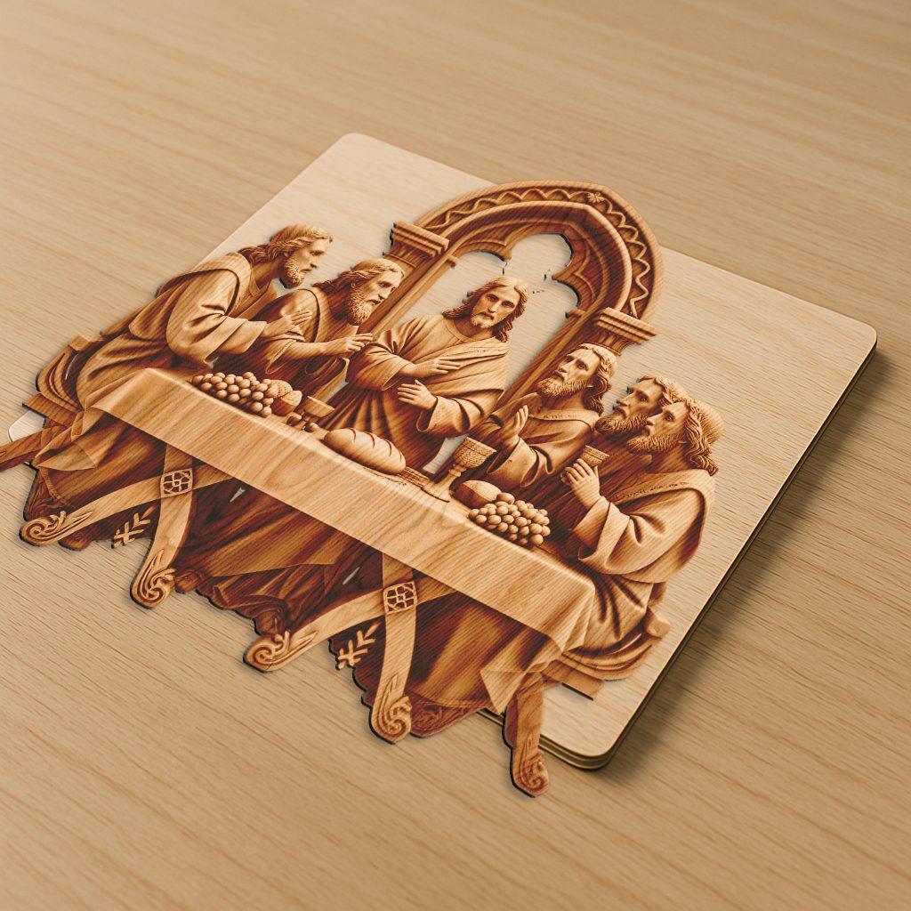 Jesus 3D Illusion Laser Engraving File, Last Supper
