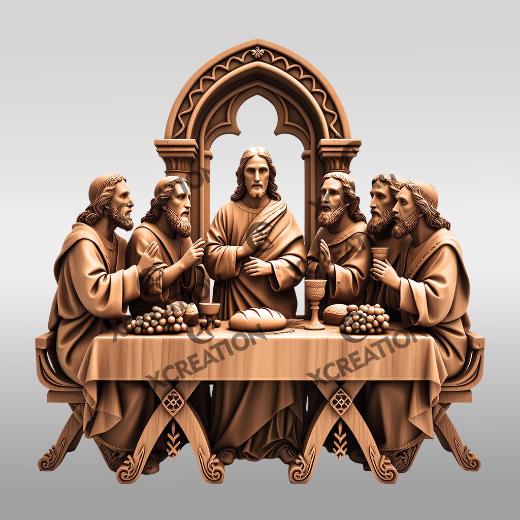 Jesus 3D Illusion Laser Engraving File, Last Supper