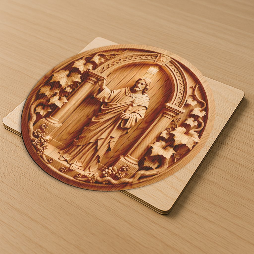 Jesus 3D Illusion Laser Engraving File, Ornate Door
