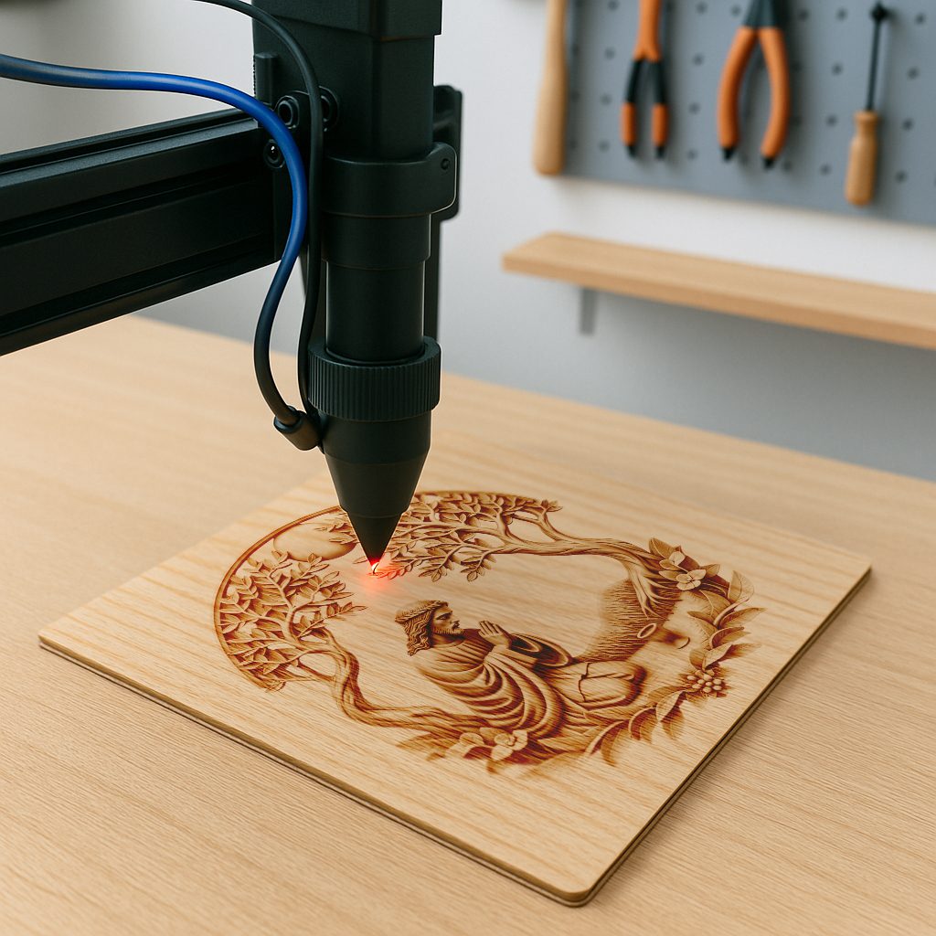 Jesus 3D Illusion Laser Engraving File, Praying in