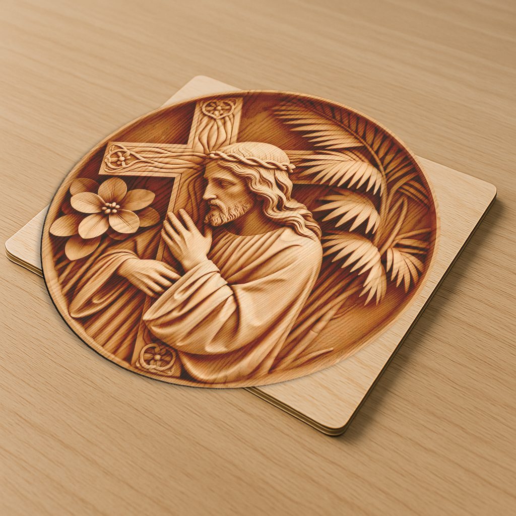 Jesus 3D Illusion Laser Engraving File, Religious Wall Art, Christian Decor Download - Imagen 2