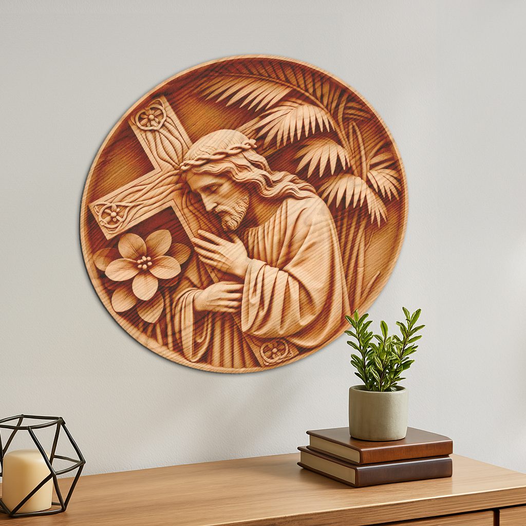 Jesus 3D Illusion Laser Engraving File, Religious Wall Art, Christian Decor Download - Imagen 4