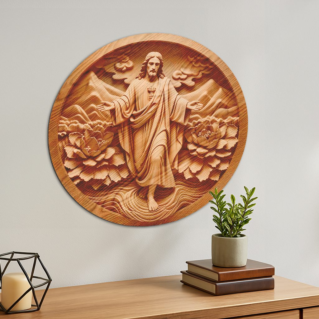 Jesus 3D Illusion Laser Engraving File, Religious Wall Art, Christian Home Decor – Image 4
