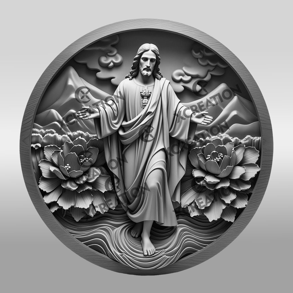Jesus 3D Illusion Laser Engraving File, Religious Wall Art, Christian Home Decor – Image 6
