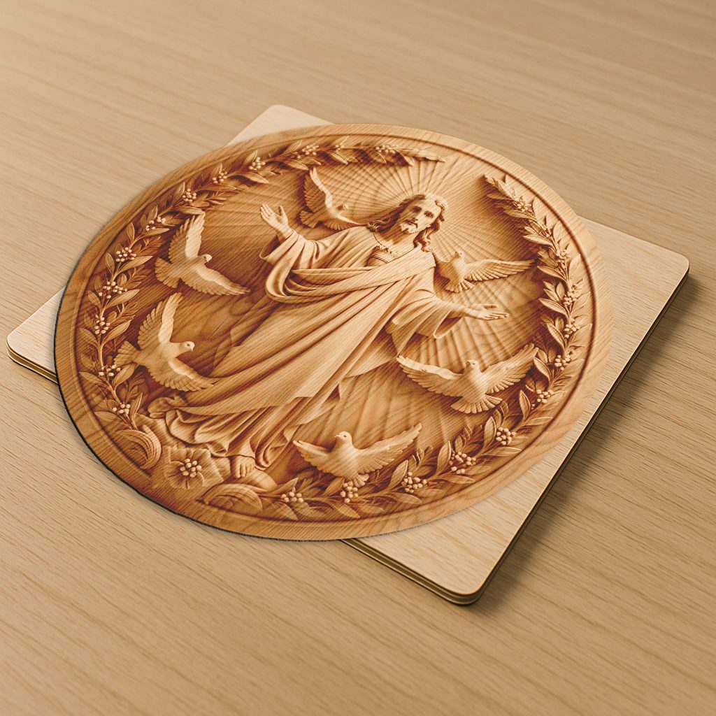 Jesus 3D Illusion Laser Engraving File, Religious Wall
