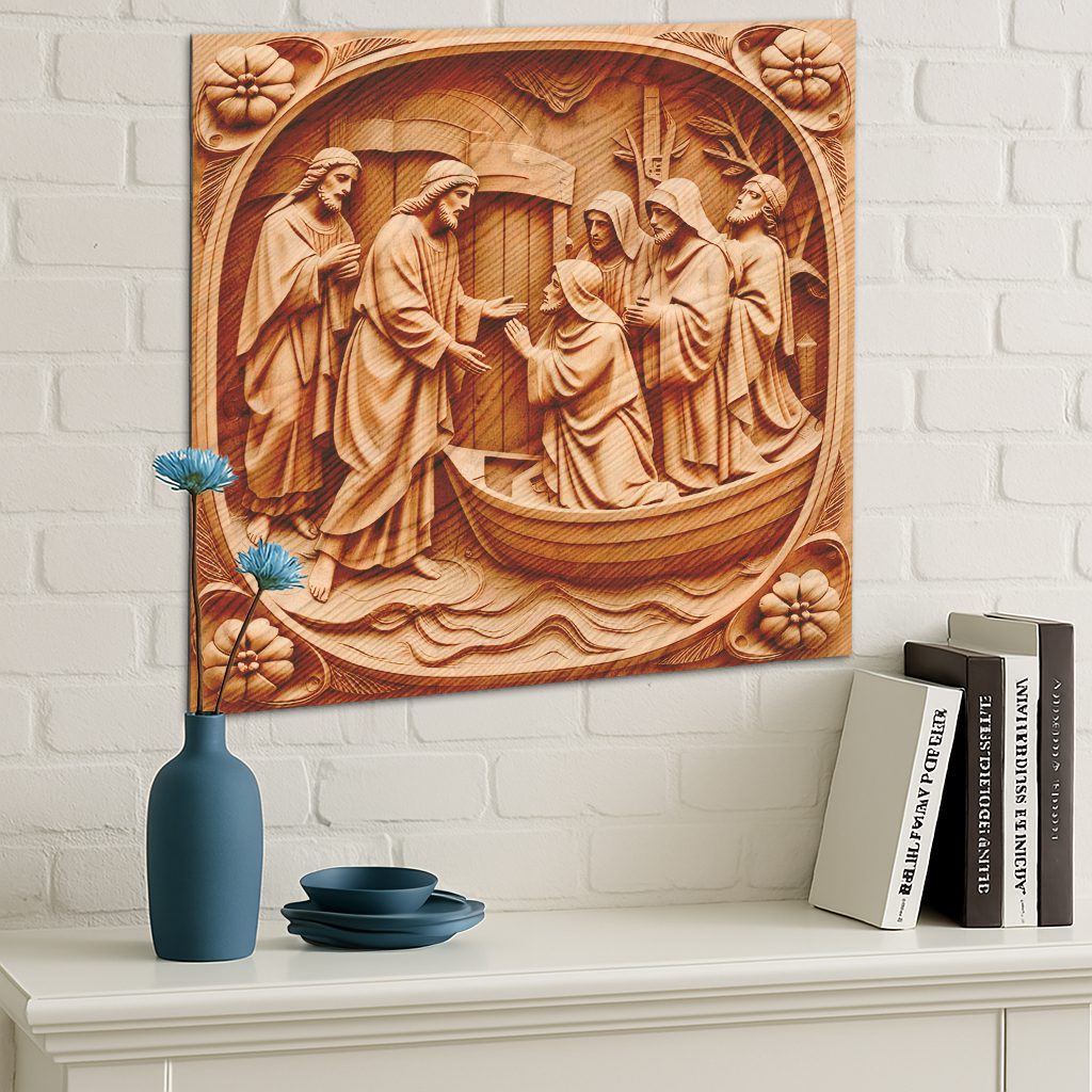 Jesus 3D Illusion Laser Engraving File, Walking On