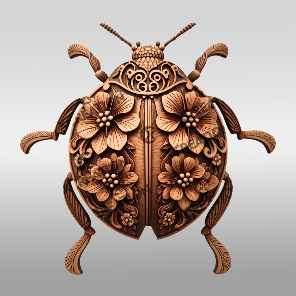 Ladybug 3D Illusion Laser Engraving File, Nature Wall