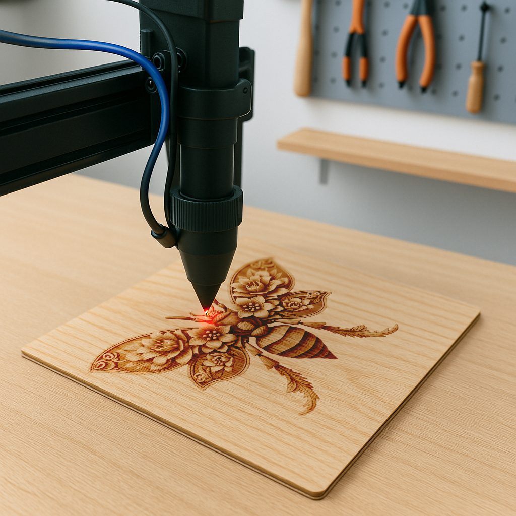 Wasp 3D Illusion Laser Engraving File, Nature Inspired Insect Wall Art Decor - immagine 3