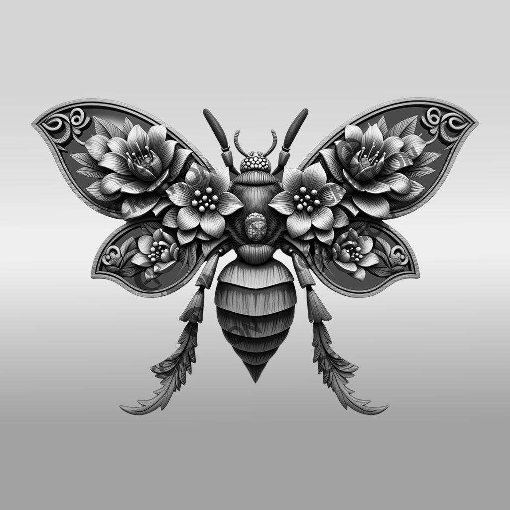 Wasp 3D Illusion Laser Engraving File, Nature Inspired Insect Wall Art Decor - immagine 6