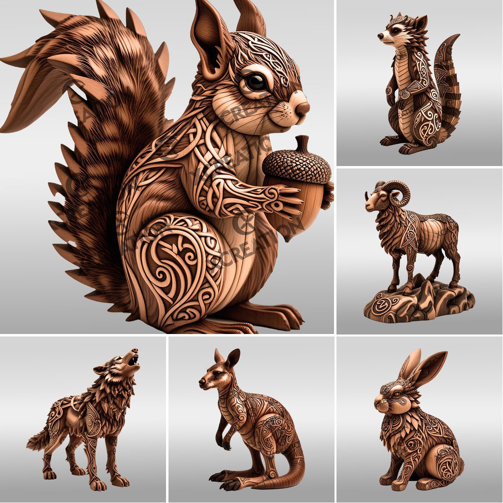 3D Animal Illusion Laser Engraving Bundle, Wild Art