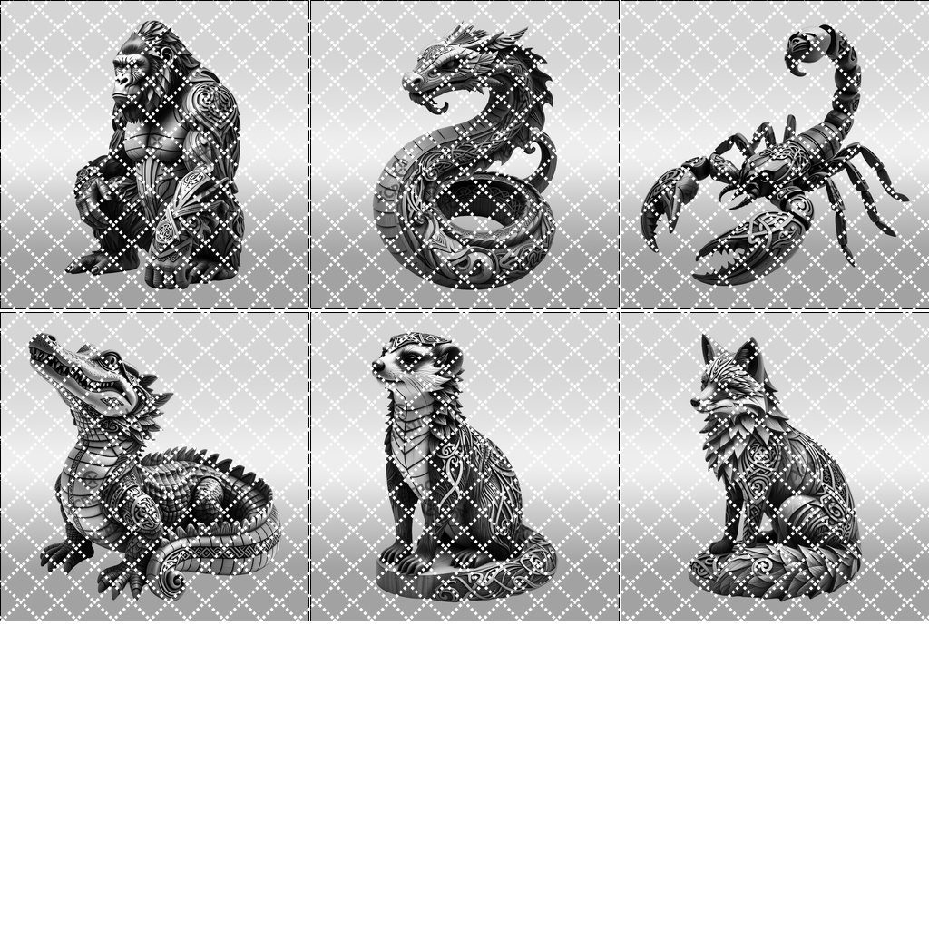 3D Animal Illusion Laser Engraving Bundle, Wild Art Templates, DIY Home Decor Set - immagine 7