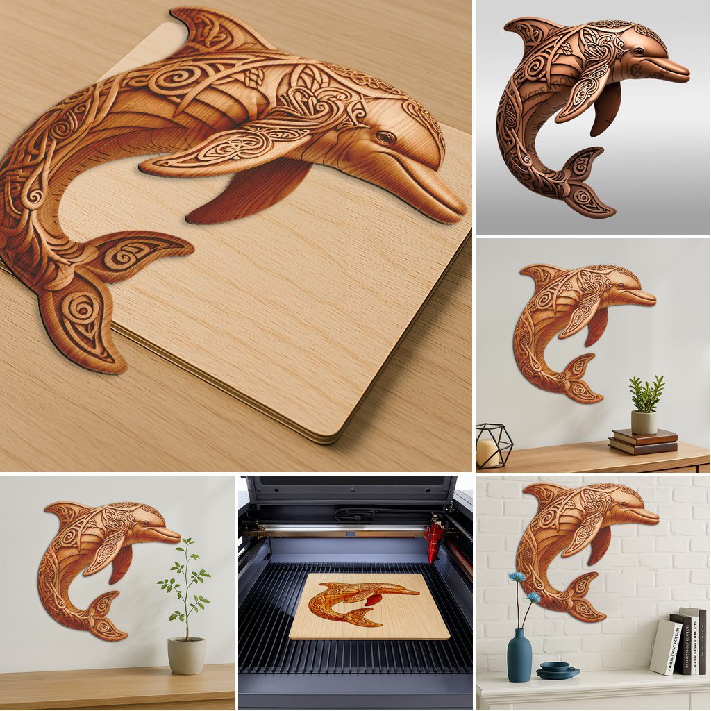 3D Animal Illusion Laser Engraving Bundle, Wild Creature Decor Files for DIY - Imagen 2