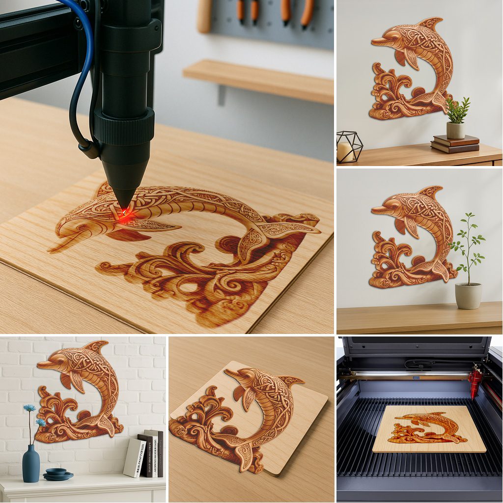 3D Animal Illusion Laser Engraving Bundle, Wild Creature Decor Files for DIY - Imagen 3