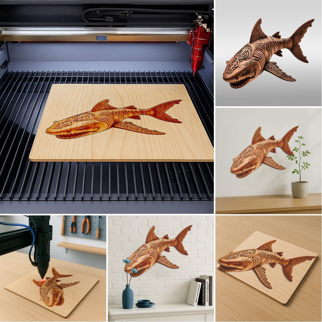 3D Animal Illusion Laser Engraving Bundle, Wild Creature Decor Files for DIY - Imagen 5