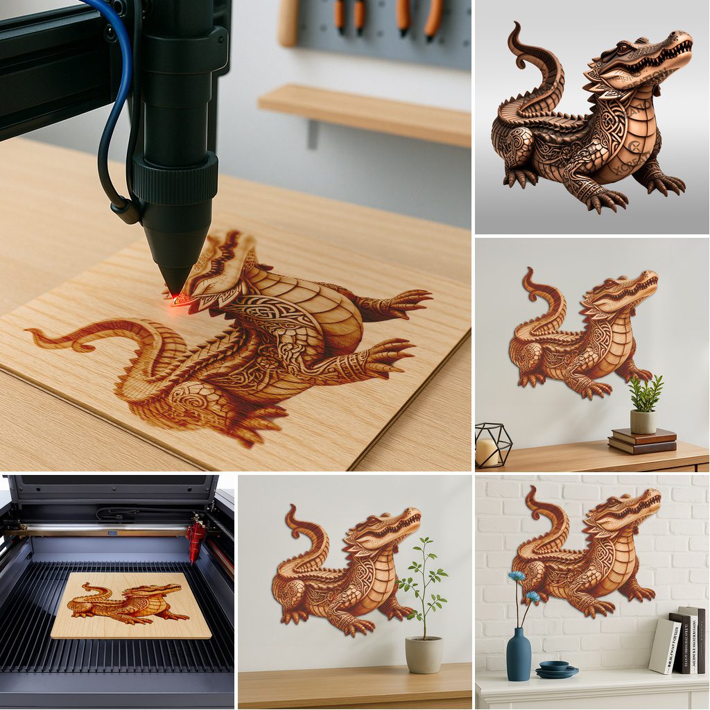 3D Animal Illusion Laser Engraving Bundle, Wild Creature Decor Files for DIY - Imagen 6