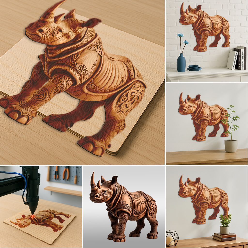 3D Animal Illusion Laser Engraving Files Bundle, Wild Creatures Digital Art Decor – Image 5