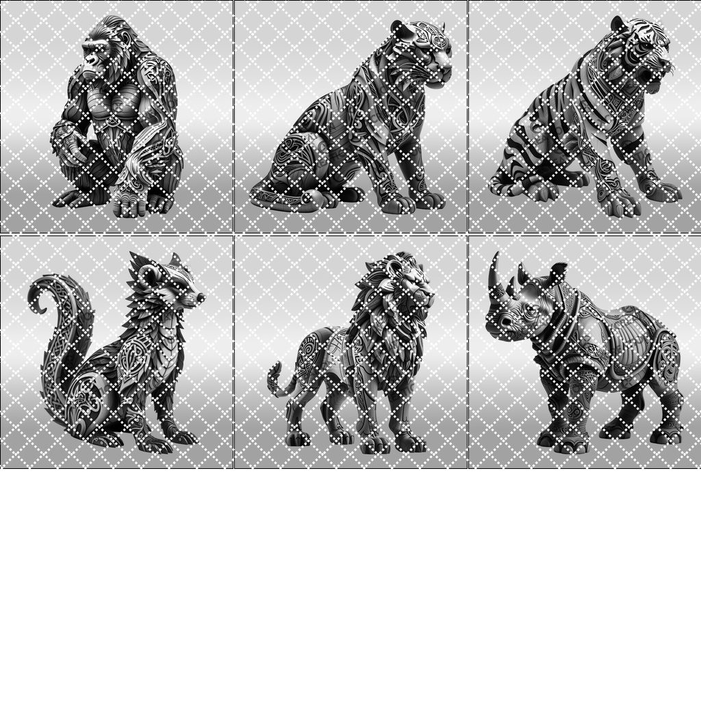 3D Animal Illusion Laser Engraving Files Bundle, Wild Creatures Digital Art Decor – Image 7