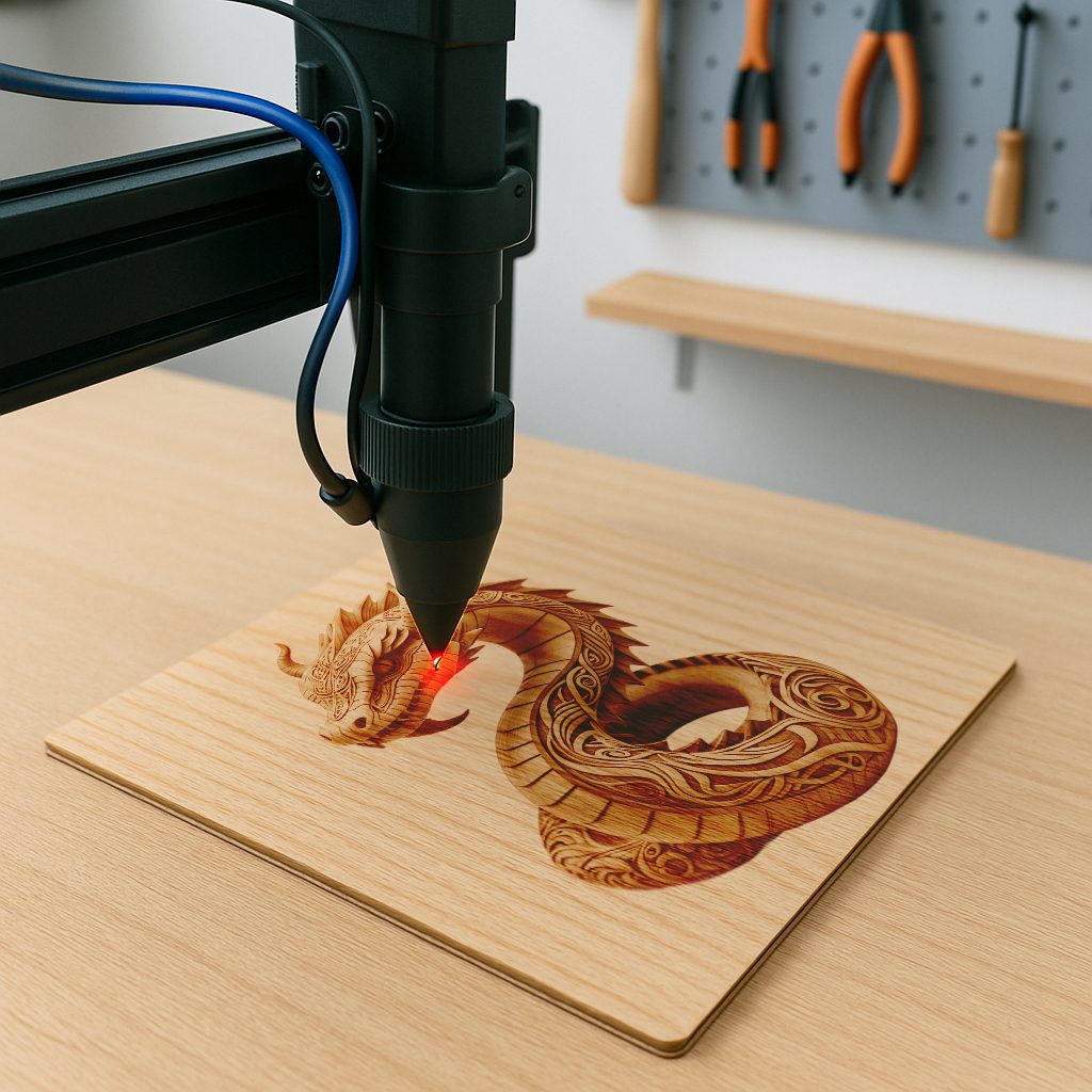 3D Dragon Illusion Animal Design, Laser Engraved Art