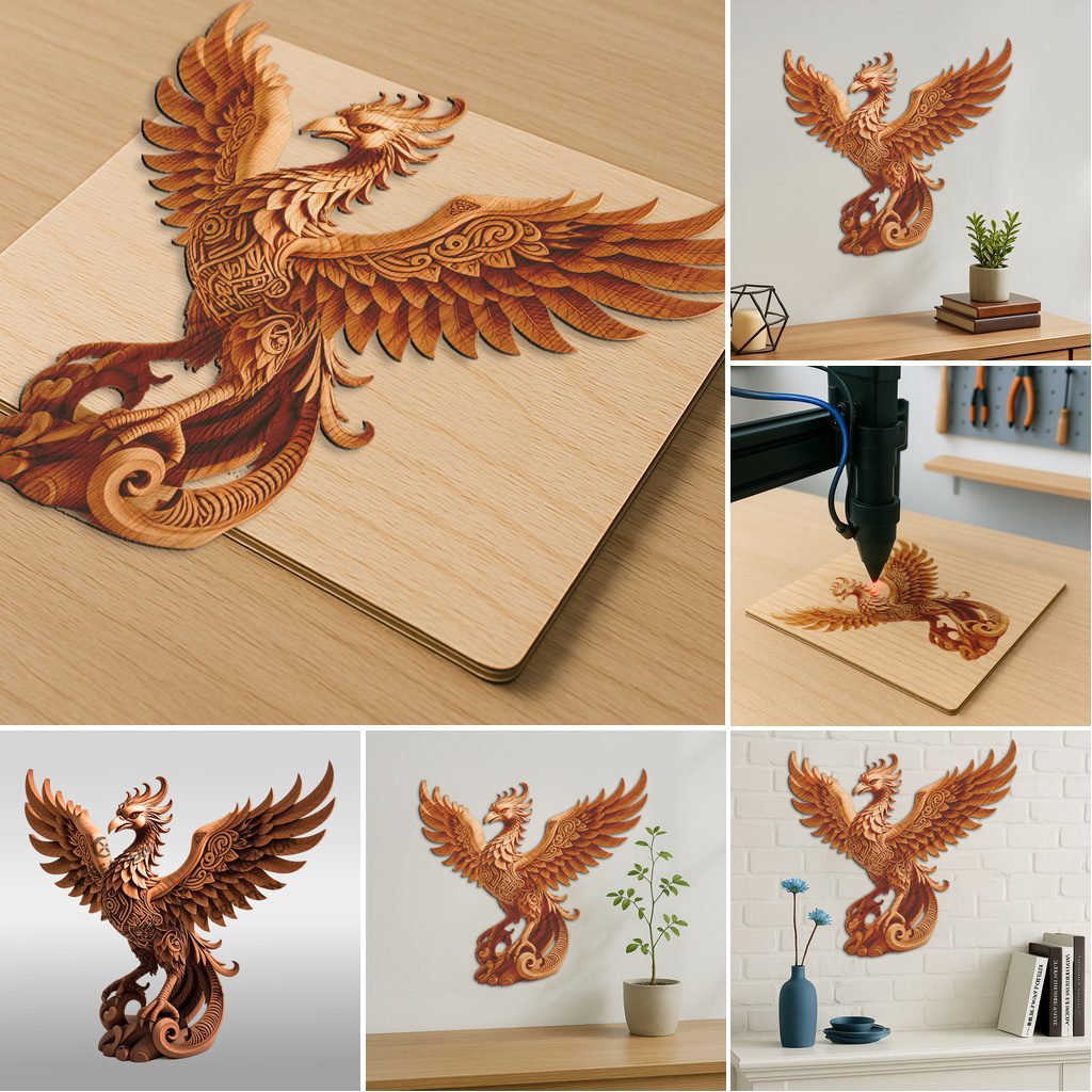 Animal 3D Illusion Laser Engraving Bundle, Wild Art