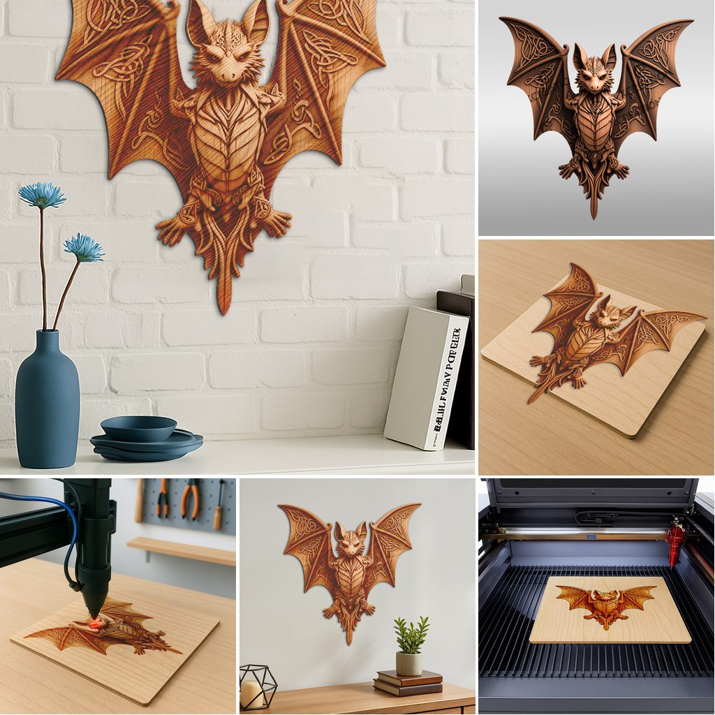 Animal 3D Illusion Laser Engraving Bundle, Wild Art Patterns for Home Decor, DIY - Imagen 5