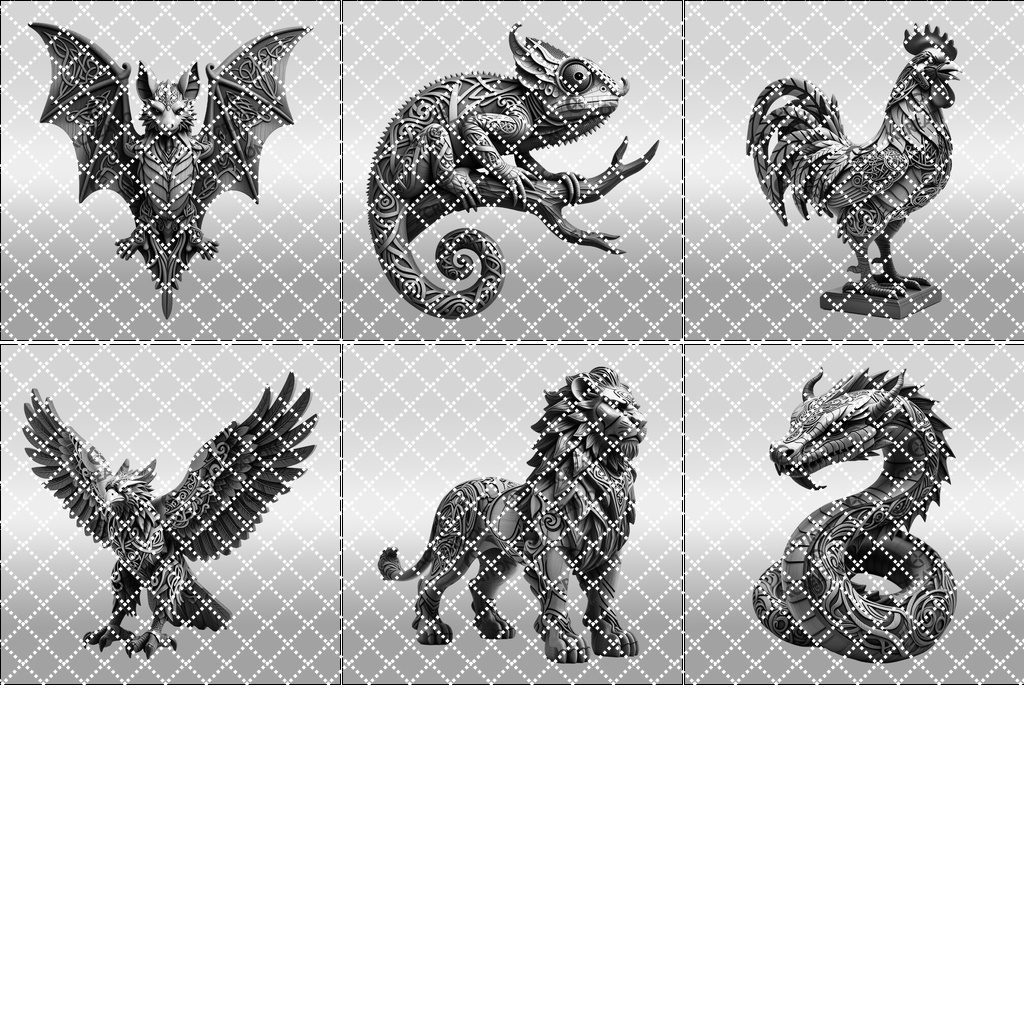 Animal 3D Illusion Laser Engraving Bundle, Wild Art Patterns for Home Decor, DIY - Imagen 7