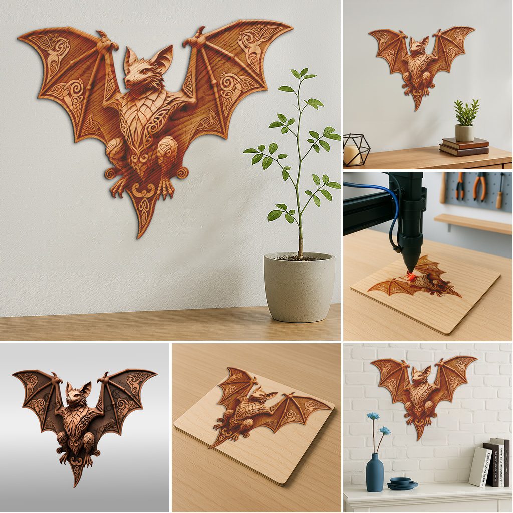 Animal 3D Illusion Laser Engraving Bundle, Wild Designs, Intricate Pattern Art Files – Bild 2
