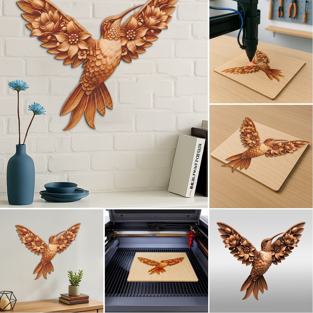 Animal 3D Illusion Laser Engraving Bundle, Wild Designs, Intricate Pattern Art Files – Bild 5