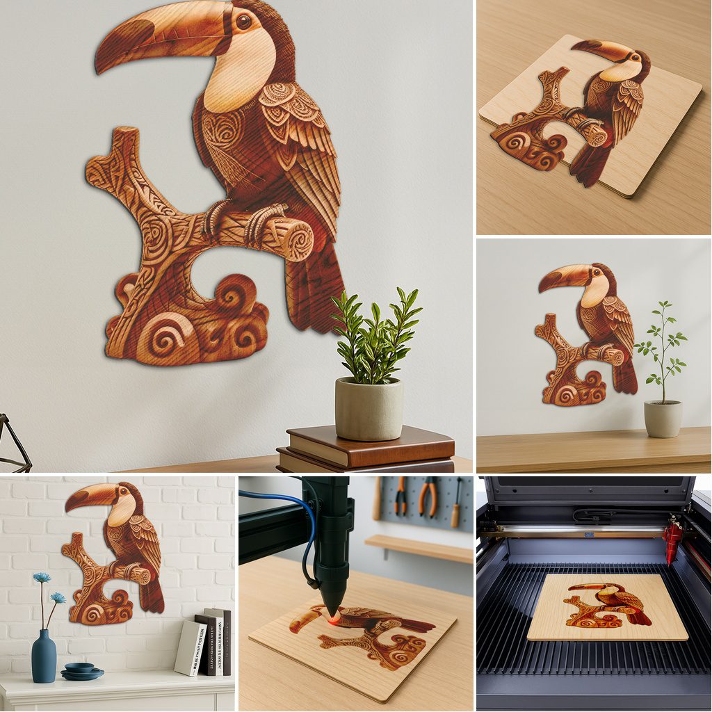Animal 3D Illusion Laser Engraving Bundle, Wild Designs, Intricate Pattern Art Files – Bild 6