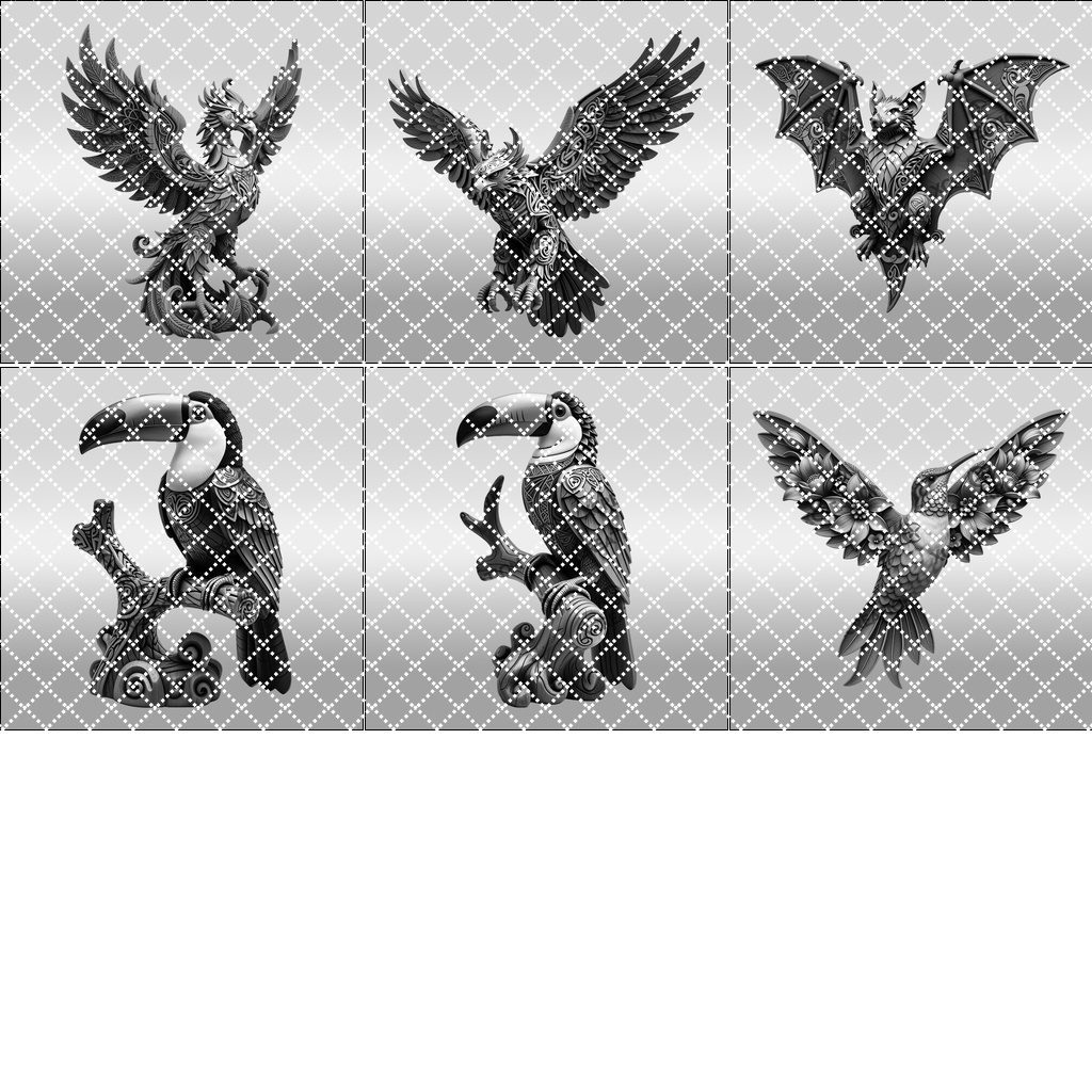 Animal 3D Illusion Laser Engraving Bundle, Wild Designs, Intricate Pattern Art Files – Bild 7